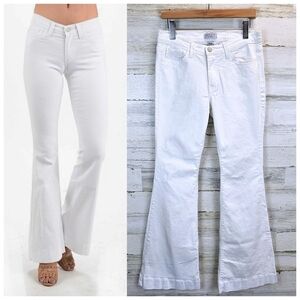 Judy Blue Cher Boho Bell Bottom White Jeans 31 Stretchy Spring Summer Comfort